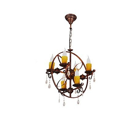 Rustic Lodge Vintage Retro Country Globe Painting Feature for Mini Style Designers Metal Chandelier Rustic Lodge Vintage Retro Country Globe Painting Feature for Mini Style Designers Metal Chandelier