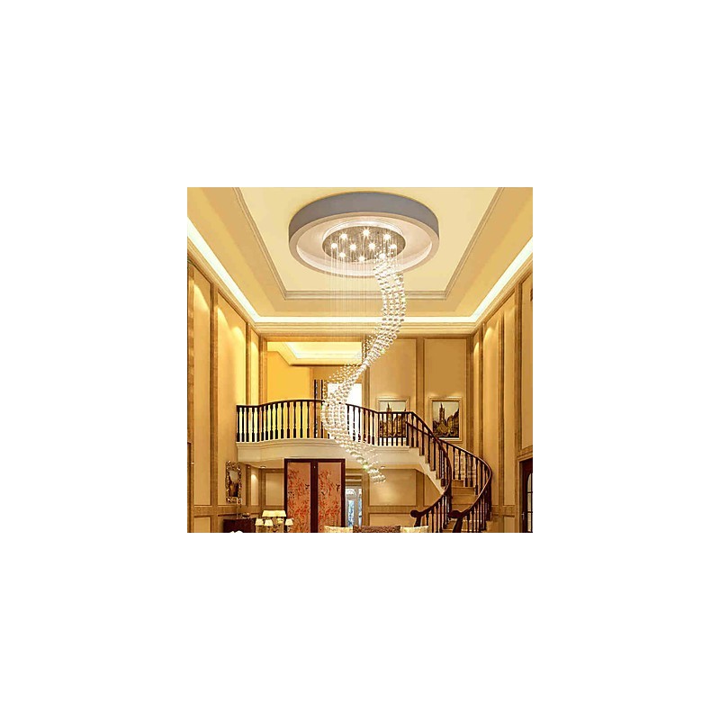 Modern Crystal Ceiling Pendant Light Indoor Chandelier Home Hanging Lighting Chandelier Lamps Fixtures 3W WARM WHITE Bulbs