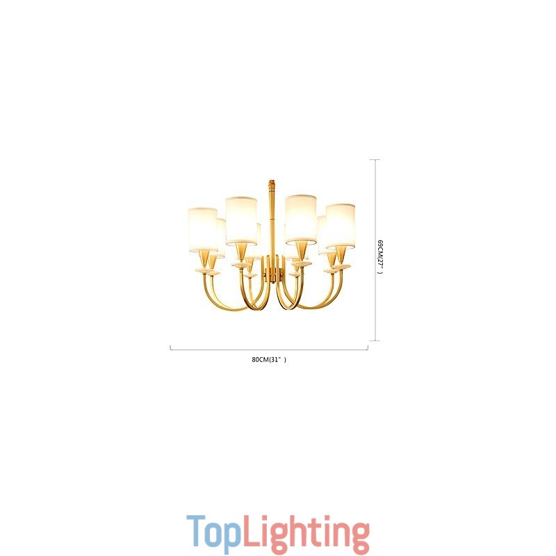 Pure Brass Chandelier Jade Decorative Chandelier