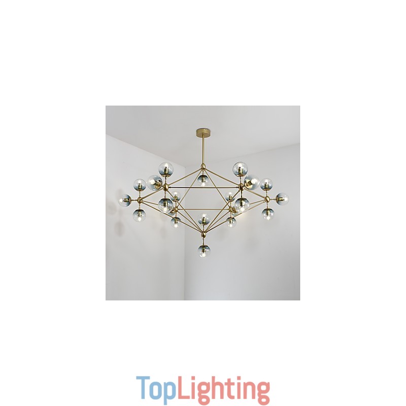Twenty_one Light Post Modern Europe Style Modo Metal Glass Pendant Lamp the Foyer Decorate Industrial Chandelier Lamp