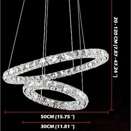 Crystal Chandelier Lights Indoor Pendant Light Ceiling Lamp Lighting Fixtures Dimmable with Remote Control