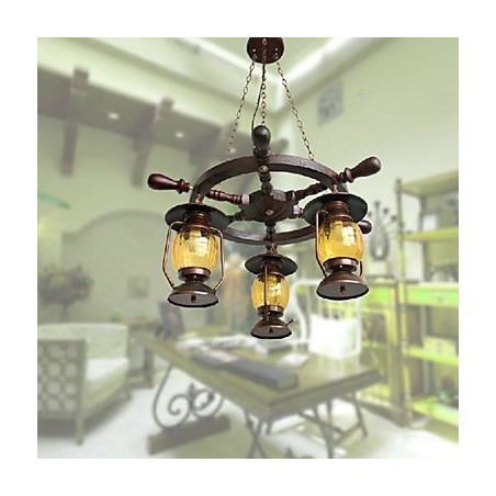 Retro Painting Wood Bamboo Chandelier Retro Painting Wood Bamboo Chandelier