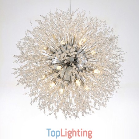 Firework Globe Dandelion Chrome Feature Crystal Metal Chandelier Firework Globe Dandelion Chrome Feature Crystal Metal Chandelier