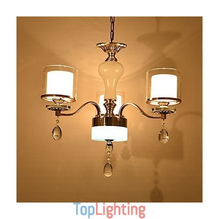 Modern Contemporary Electroplated Feature for Crystal Metal Chandelier