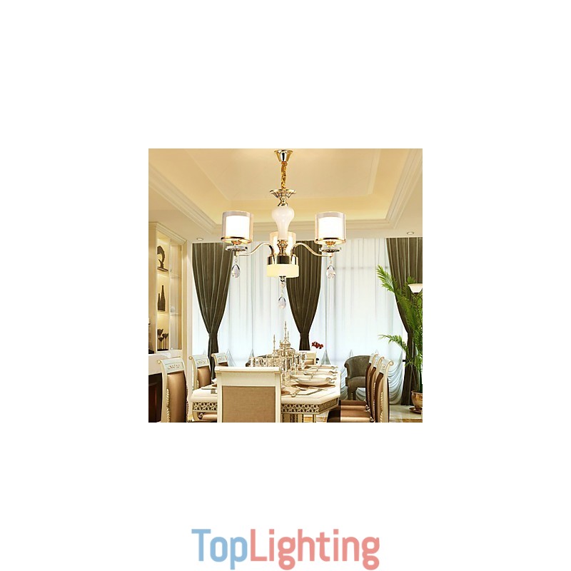 Modern Contemporary Electroplated Feature for Crystal Metal Chandelier