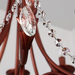 8 Lights Chandelier Modern Contemporary Traditional Lodge Vintage Retro Country Painting Feature for Crystal Metal