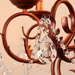 8 Lights Chandelier Modern Contemporary Traditional Lodge Vintage Retro Country Painting Feature for Crystal Metal