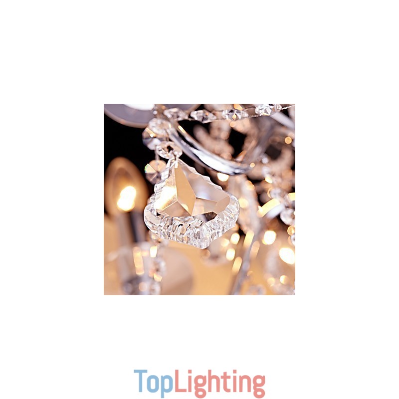 Modern Contemporary Traditional Classic Country Chrome Feature for Crystal Mini Style Designers Metal Chandelier