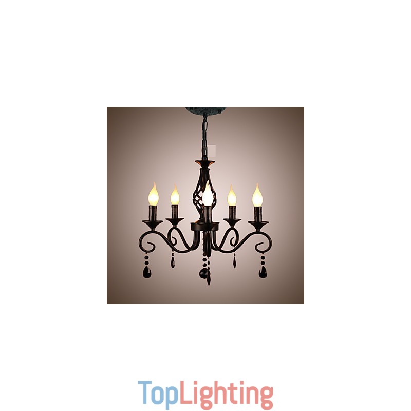 Traditional Crystal Chandelier Interior Lighting 5 Light Candles Simple Chandelier