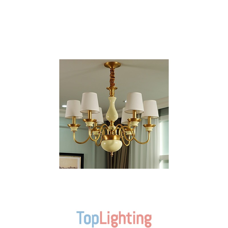All Copper Chandelier Jade Decorative Chandelier D