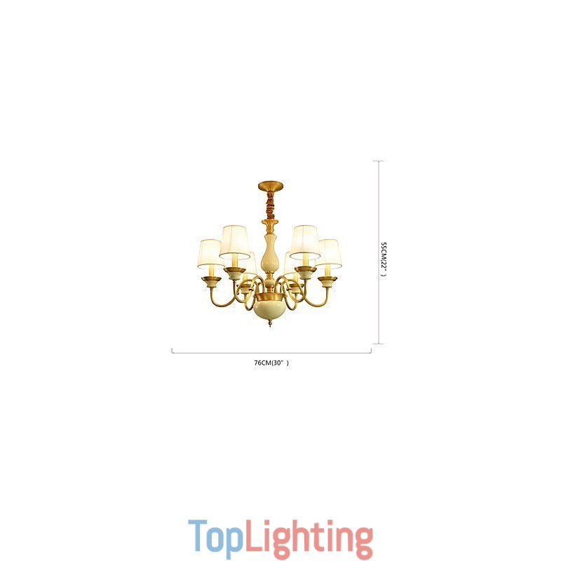 All Copper Chandelier Jade Decorative Chandelier D