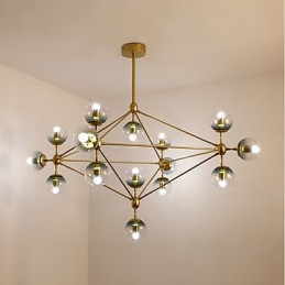 Fifteen Light Post Modern Europe Style Modo Metal Glass Pendant Lamp the Foyer Decorate Industrial Chandelier Lamp