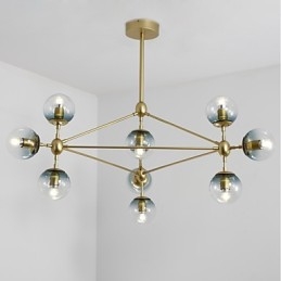 Ten Light Post Modern Europe Style Modo Metal Glass Pendant Lamp the Foyer Decorate Industrial Chandelier Lamp