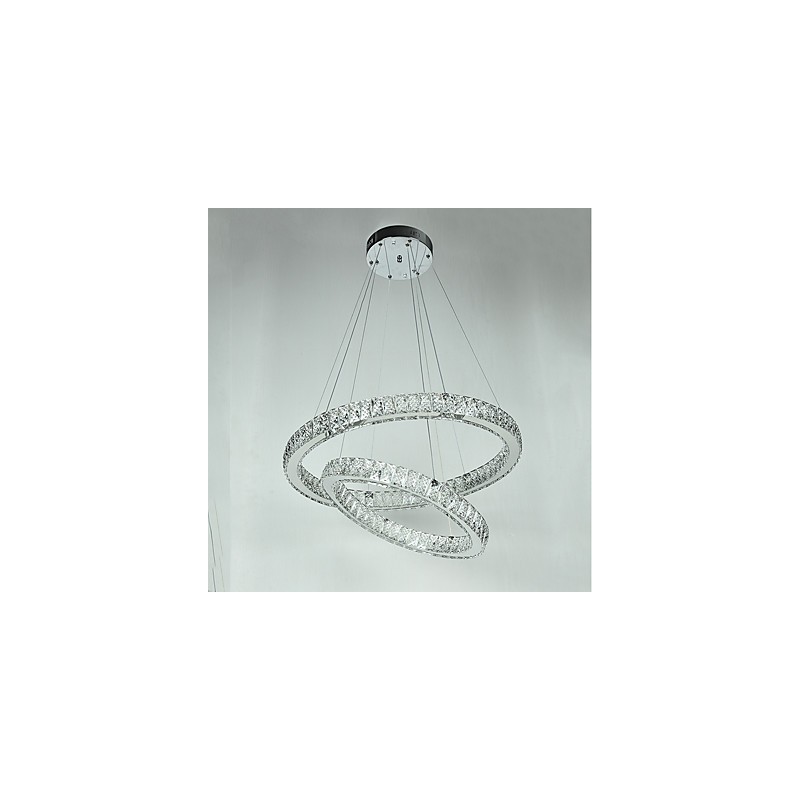 Indoor Crystal Chandelier Modern Pendant Light Ceiling Light Dimmable Lighting Lamp with Remote Control
