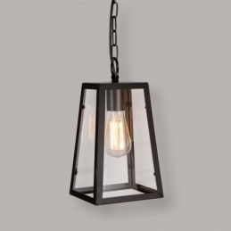 Vintage Metal Pendant Light with Glass Shade