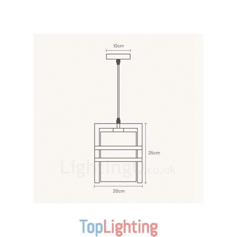 1 Light Wood Retro Vintage Pendant Light with Fabric Shade