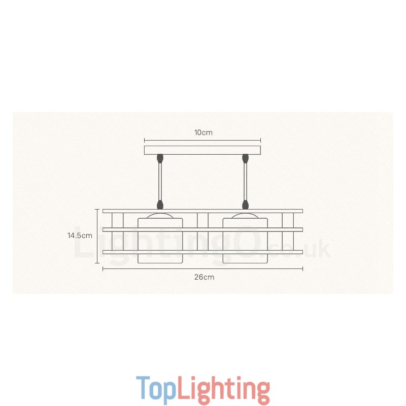 2 Light Wood Modern Contemporary Nordic style Pendant Light with Glass Shade