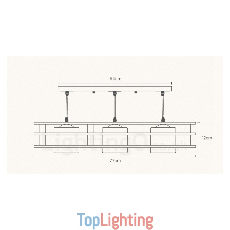 3 Light Wood Modern Contemporary Nordic style Pendant Light with Glass Shade