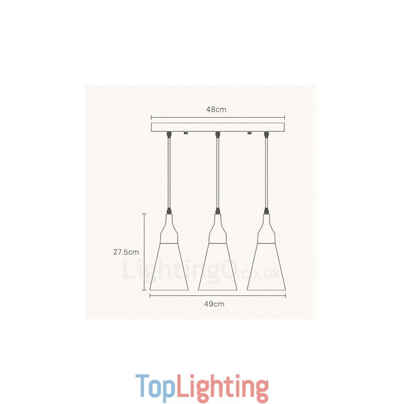 3 Light Wood Modern Contemporary Pendant Light with Fabric Shade