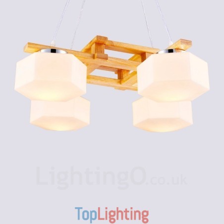 4 Light Wood Modern Contemporary Nordic style Pendant Light with Glass Shade 4 Light Wood Modern Contemporary Nordic style Pendant Light with Glass Shade