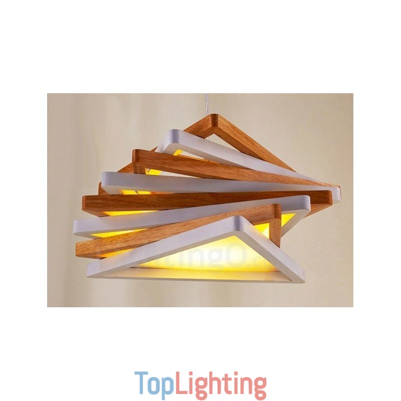 1 Light Wood Modern Contemporary Pendant Light with Wood Shade