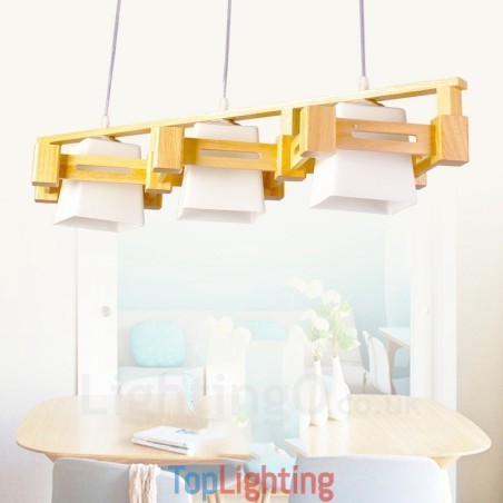 3 Light Wood Modern Contemporary Nordic style Pendant Light with Fabric Shade 3 Light Wood Modern Contemporary Nordic style Pendant Light with Fabric Shade