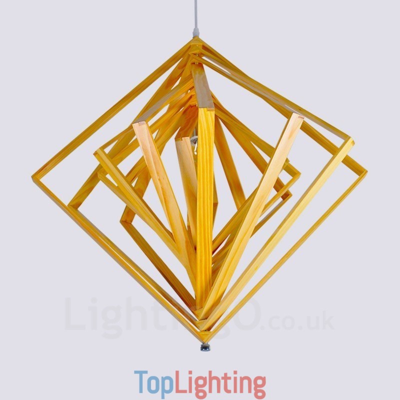 1 Light Wood Modern Contemporary Nordic style Pendant Light with Wood Shade