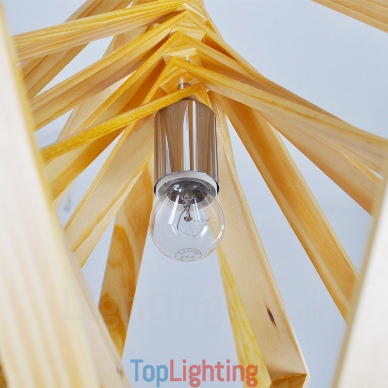 1 Light Wood Modern Contemporary Nordic style Pendant Light with Wood Shade