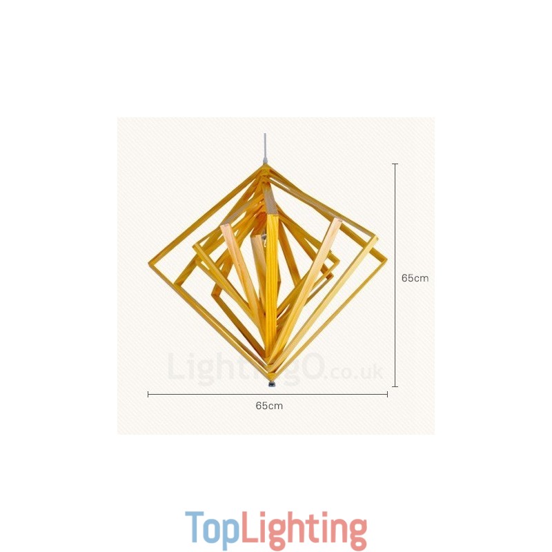 1 Light Wood Modern Contemporary Nordic style Pendant Light with Wood Shade