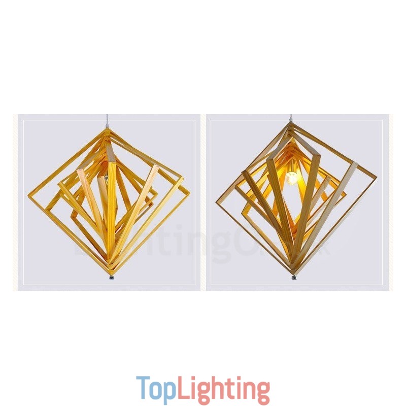 1 Light Wood Modern Contemporary Nordic style Pendant Light with Wood Shade