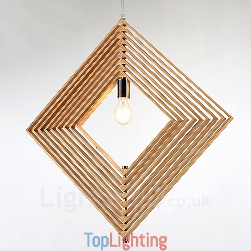 1 Light Wood Modern Contemporary Nordic style Pendant Light with Wood Shade
