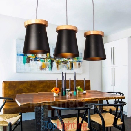 3 Light Wood Modern Contemporary Nordic style Pendant Light with Iron Shade 3 Light Wood Modern Contemporary Nordic style Pendant Light with Iron Shade