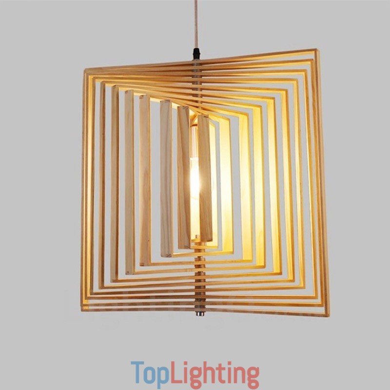 1 Light Wood Modern Contemporary Nordic style Pendant Light with Wood Shade