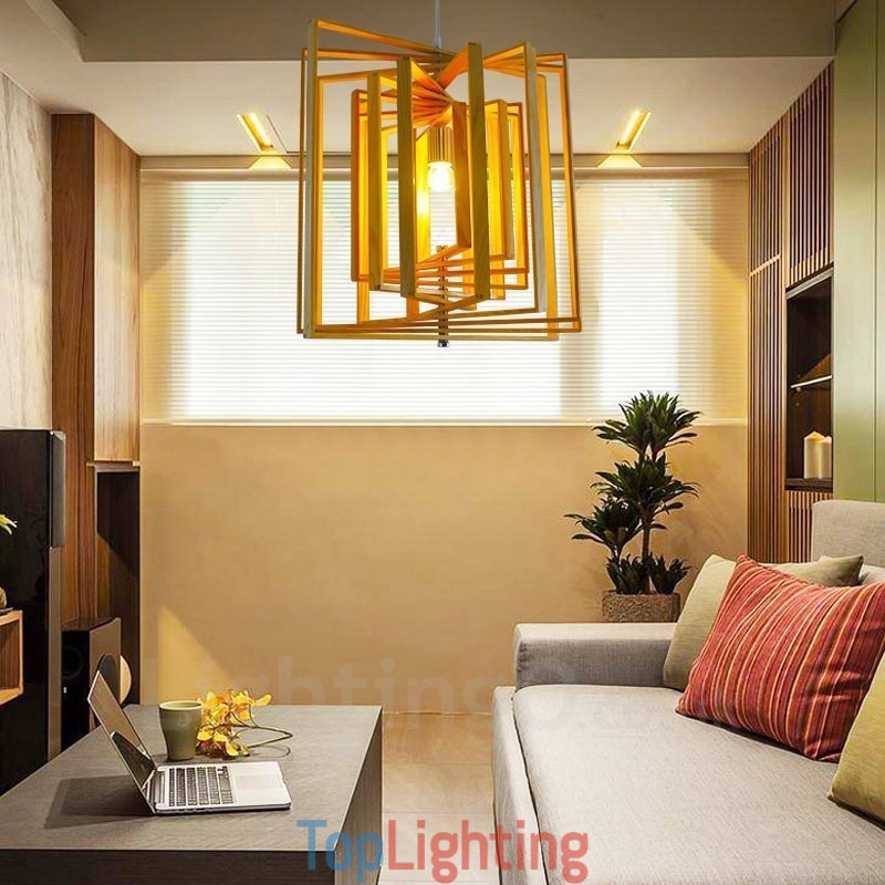 1 Light Wood Modern Contemporary Nordic style Pendant Light with Wood Shade