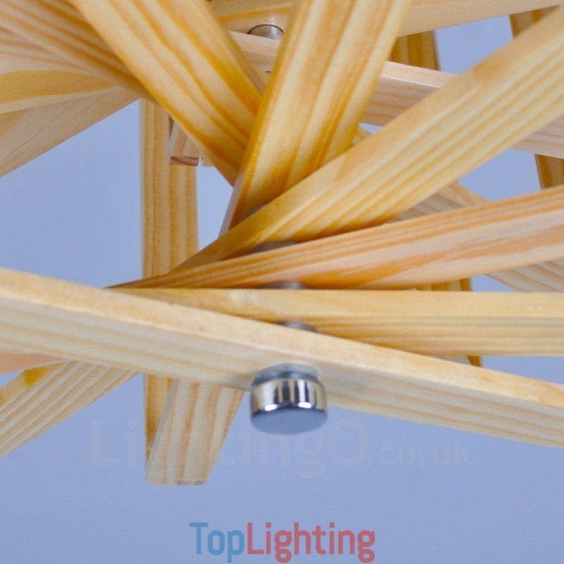1 Light Wood Modern Contemporary Nordic style Pendant Light with Wood Shade
