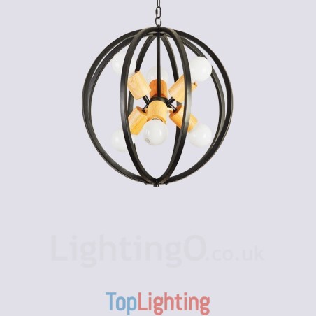 6 Light Iron Retro Vintage Pendant Light with Iron Shade 6 Light Iron Retro Vintage Pendant Light with Iron Shade