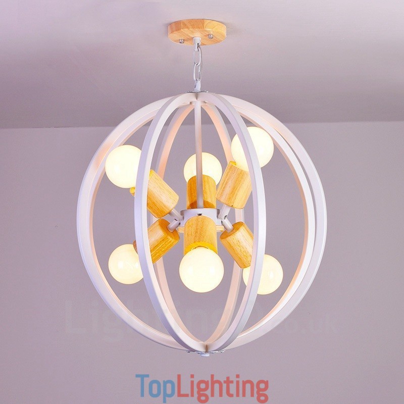 6 Light Iron Retro Vintage Pendant Light with Iron Shade