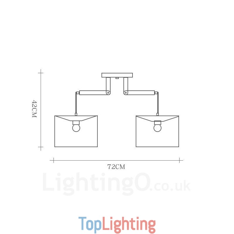 2 Light Wood Modern Contemporary Pendant Light with Fabric Shade