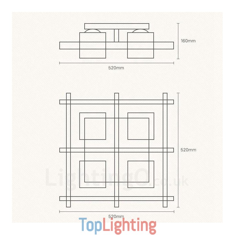 4 Light Modern Contemporary Nordic style Flush Mount Ceiling Lights with Glass Shade