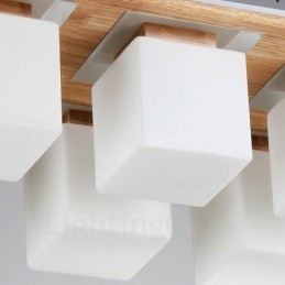 6 Light Modern Contemporary Flush Mount Ceiling Lights with Glass Shade