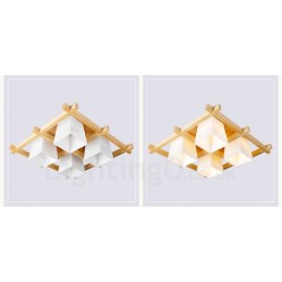 4 Light Modern Contemporary Flush Mount Ceiling Lights with Glass Shade