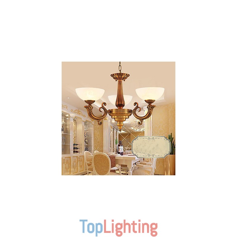 The Chinese Style Marble lamp Chandelier Full Copper lamp Chandelier