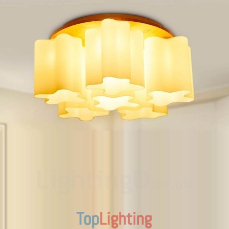6 Light Modern Contemporary Flush Mount Ceiling Lights with Glass Shade 6 Light Modern Contemporary Flush Mount Ceiling Lights with Glass Shade