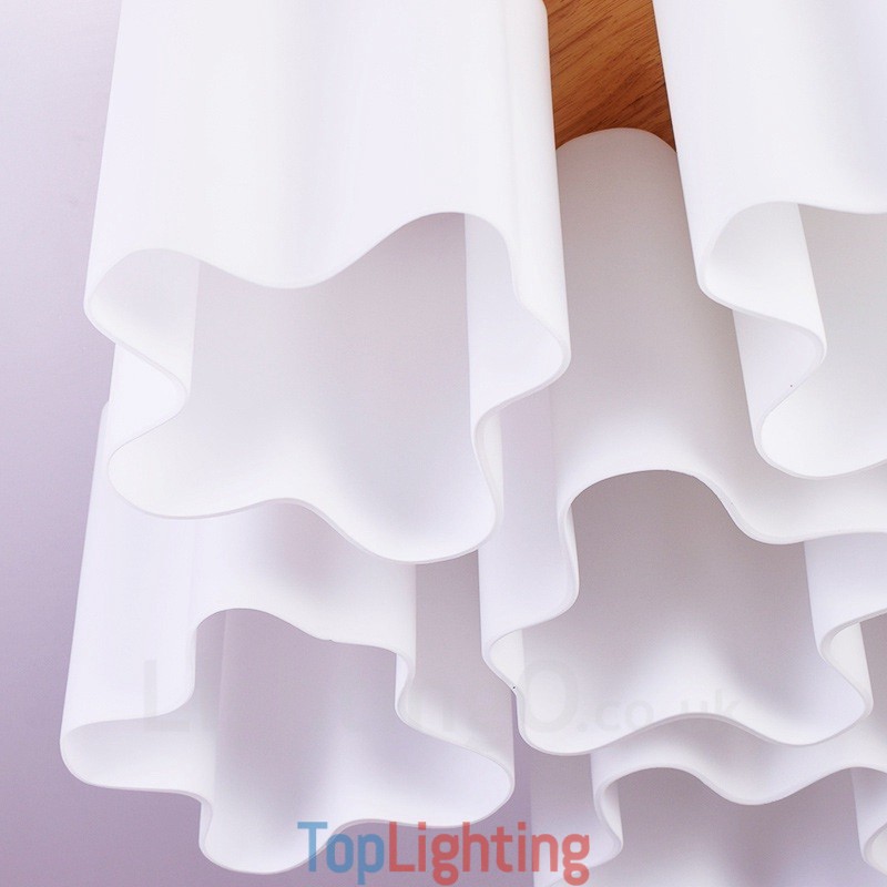 6 Light Modern Contemporary Flush Mount Ceiling Lights with Glass Shade