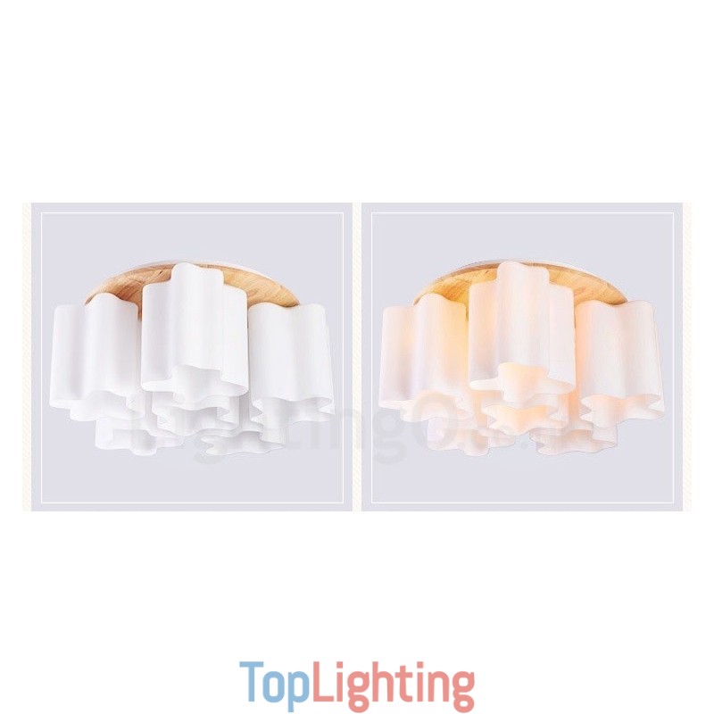 6 Light Modern Contemporary Flush Mount Ceiling Lights with Glass Shade