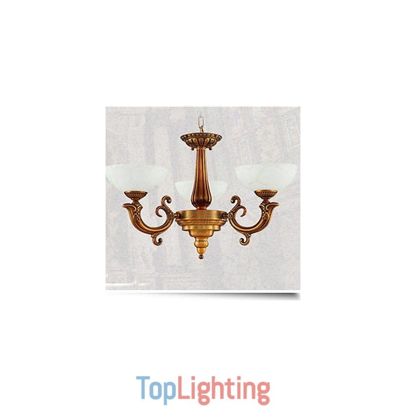 The Chinese Style Marble lamp Chandelier Full Copper lamp Chandelier