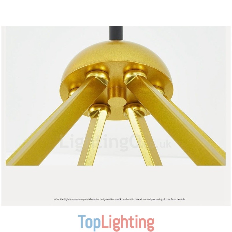 6 Light Modern Contemporary Nordic style Ceiling Lights Chandelier with Black and White Ball Glass Shade