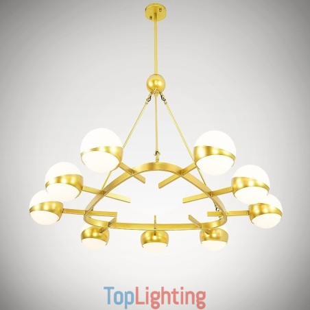 9 Light Modern Contemporary Nordic style Ceiling Lights Copper Plating Chandelier with Gold and White Ball Glass Shade 9 Light Modern Contemporary Nordic style Ceiling Lights Copper Plating Chandelier with Gold and White Ball Glass Shade