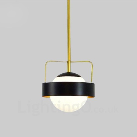 1 Light Modern Contemporary Ceiling Lights Copper Plating Pendant Light with White & Black Ball Glass Shade 1 Light Modern Contemporary Ceiling Lights Copper Plating Pendant Light with White & Black Ball Glass Shade