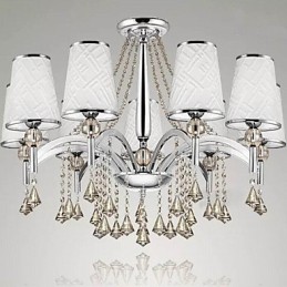 Modern Contemporary Crystal Chrome Metal Chandelier